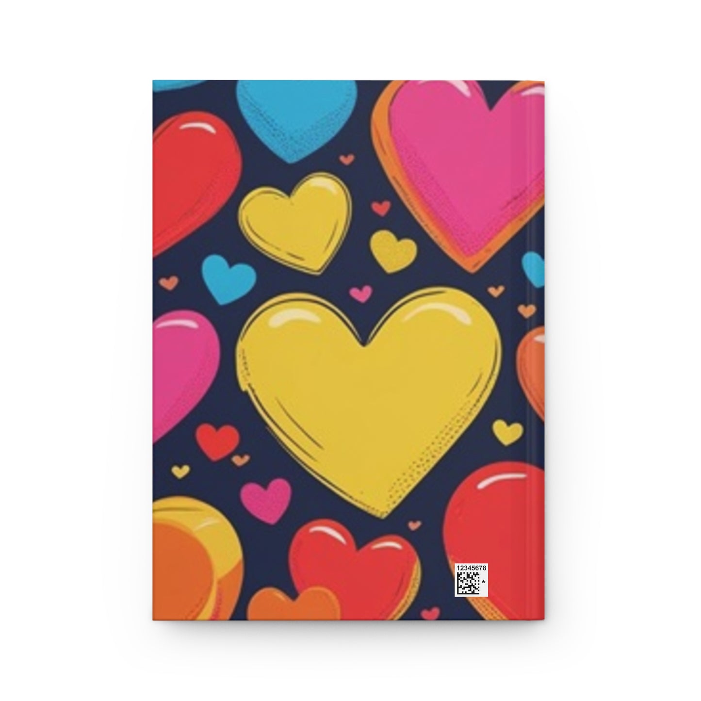 Large Heart Pattern Hardcover Journal - Cute Notebook for Writing, Gift for Teens, Valentine's, Art Journal, School Supplies