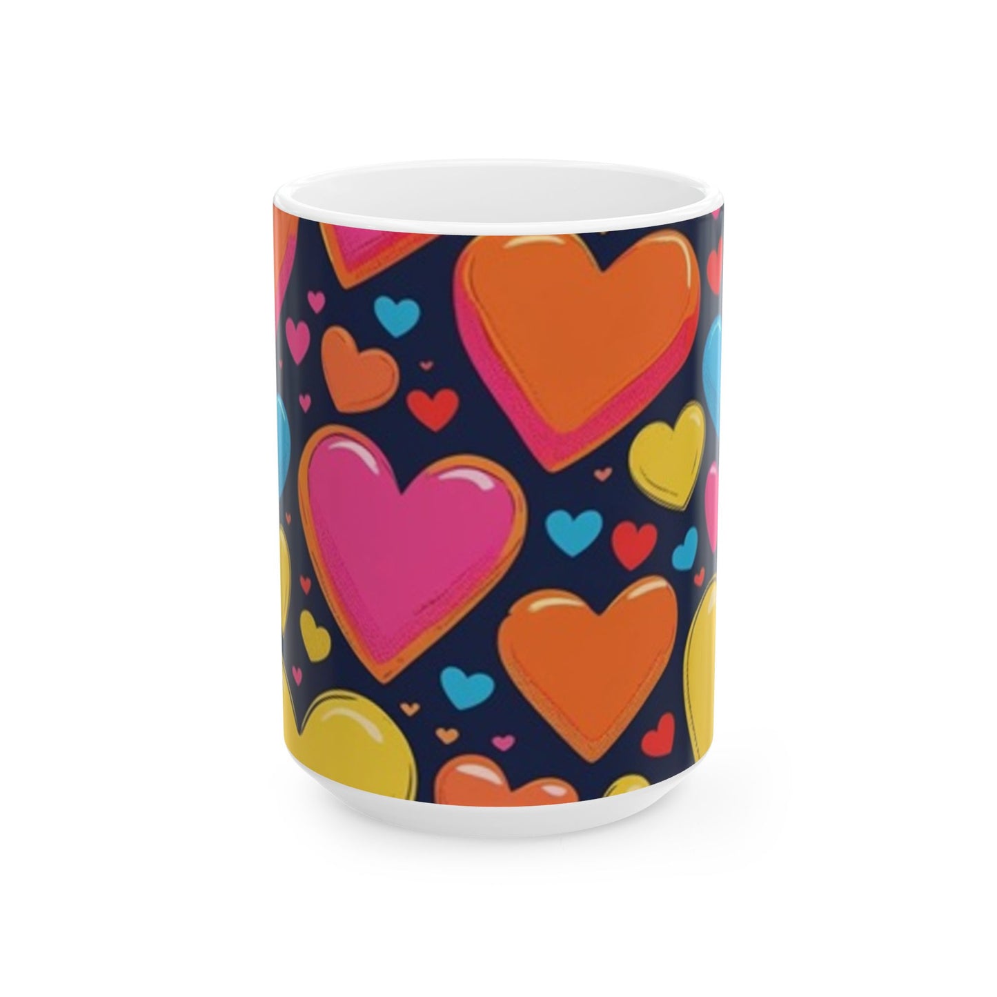 Cartoon Heart Design Ceramic Mug - Perfect for Valentine's Day, Gift Idea for Friends, Home Decor, Coffee Lover's Delight
