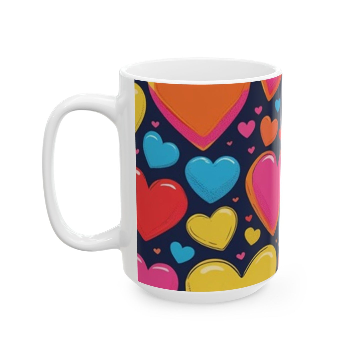 Cartoon Heart Design Ceramic Mug - Perfect for Valentine's Day, Gift Idea for Friends, Home Decor, Coffee Lover's Delight