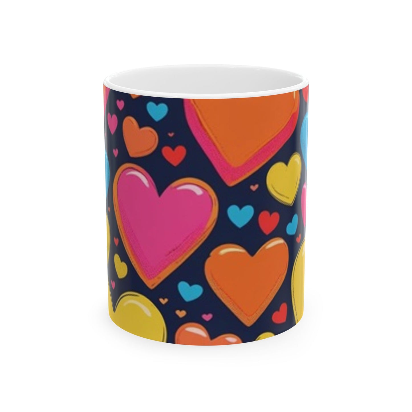 Cartoon Heart Design Ceramic Mug - Perfect for Valentine's Day, Gift Idea for Friends, Home Decor, Coffee Lover's Delight