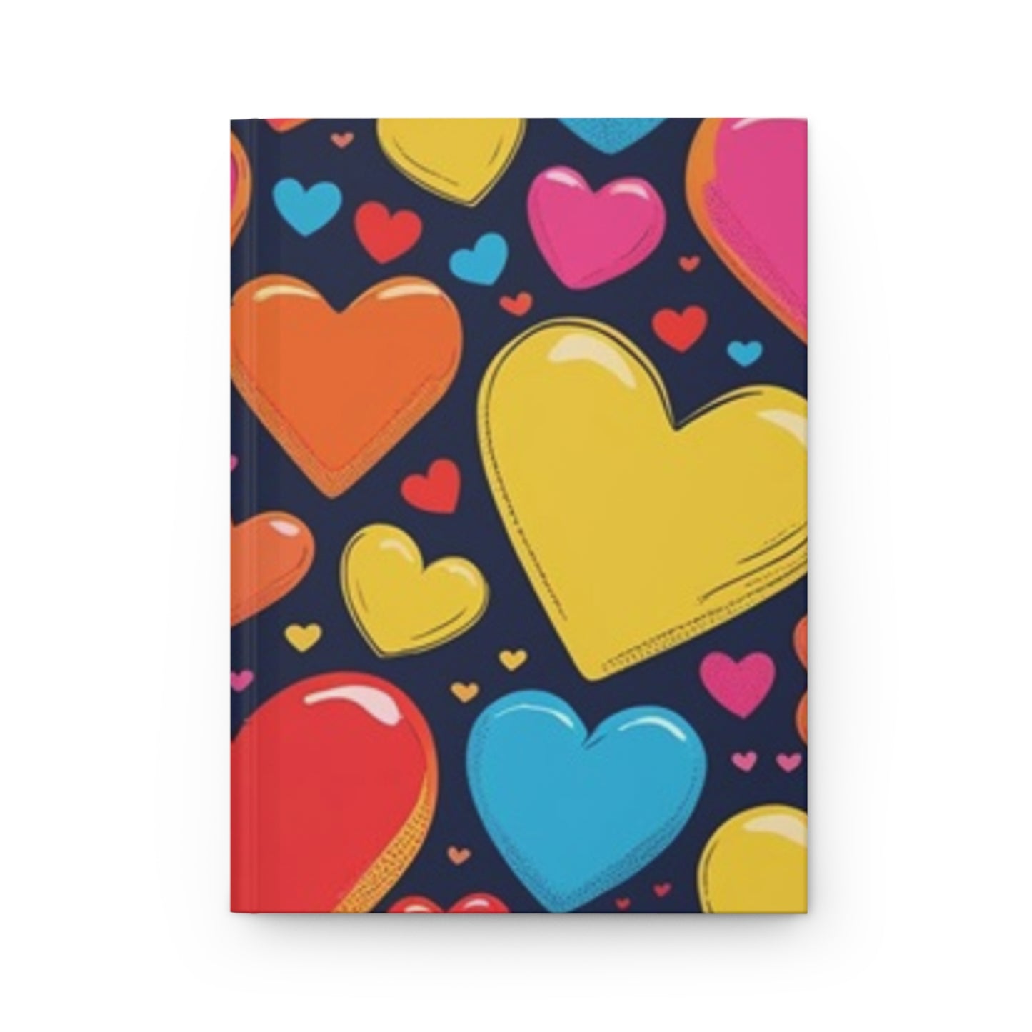 Large Heart Pattern Hardcover Journal - Cute Notebook for Writing, Gift for Teens, Valentine's, Art Journal, School Supplies