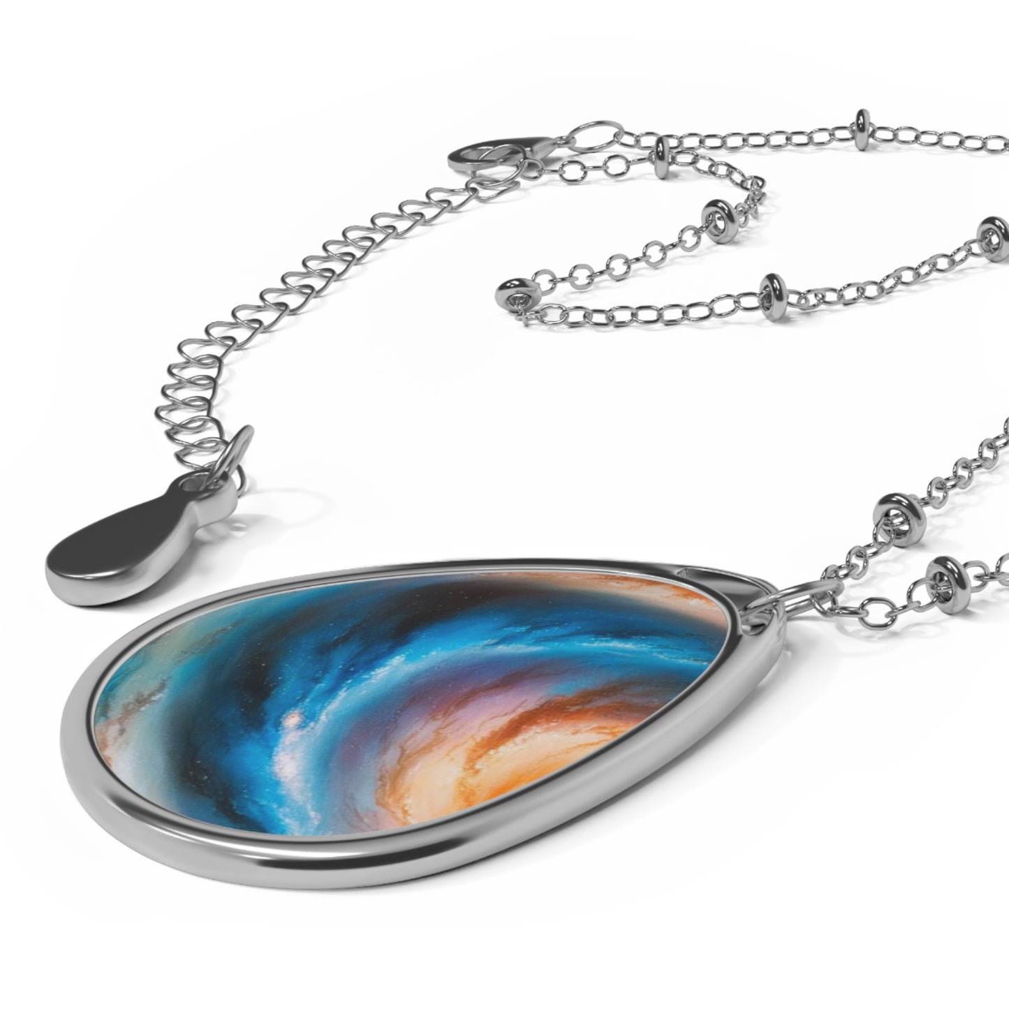 Celestial Oval Necklace, Dainty Pendant, Minimalist Jewelry, Gift for Her, Unique Layered Necklace, Birthday Gift, Everyday Wear