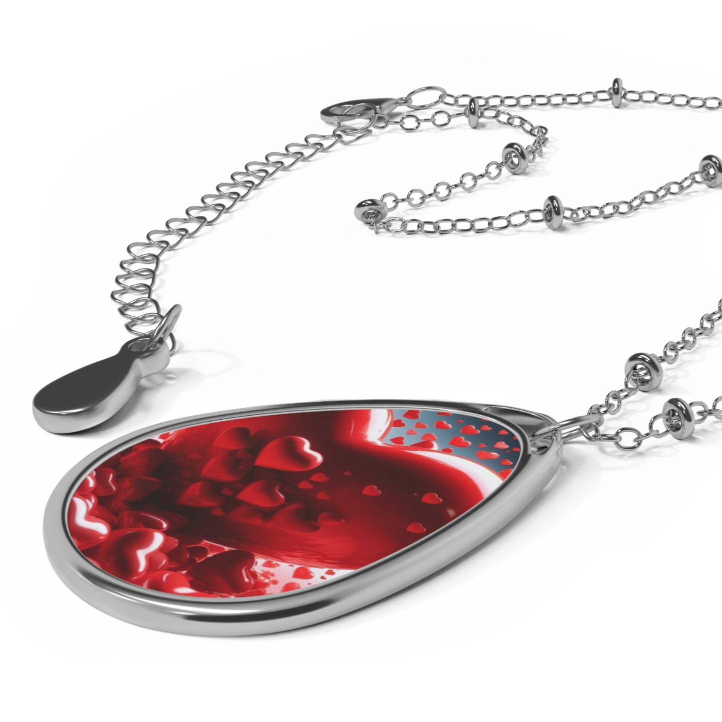 Cinematic Heart Oval Necklace, Unique Jewelry Gift for Her, Boho Charm, Friendship Gift, Everyday Wear, Valentine’s Day