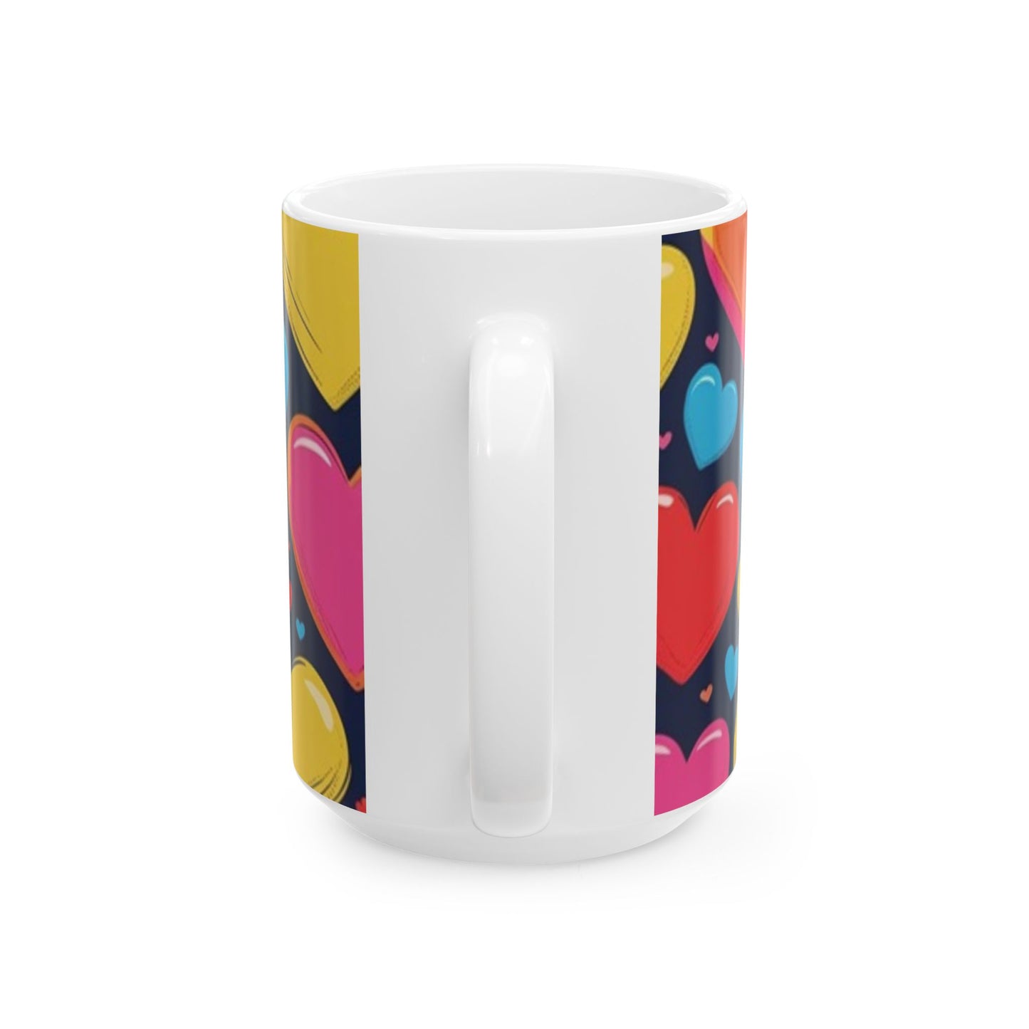Cartoon Heart Design Ceramic Mug - Perfect for Valentine's Day, Gift Idea for Friends, Home Decor, Coffee Lover's Delight