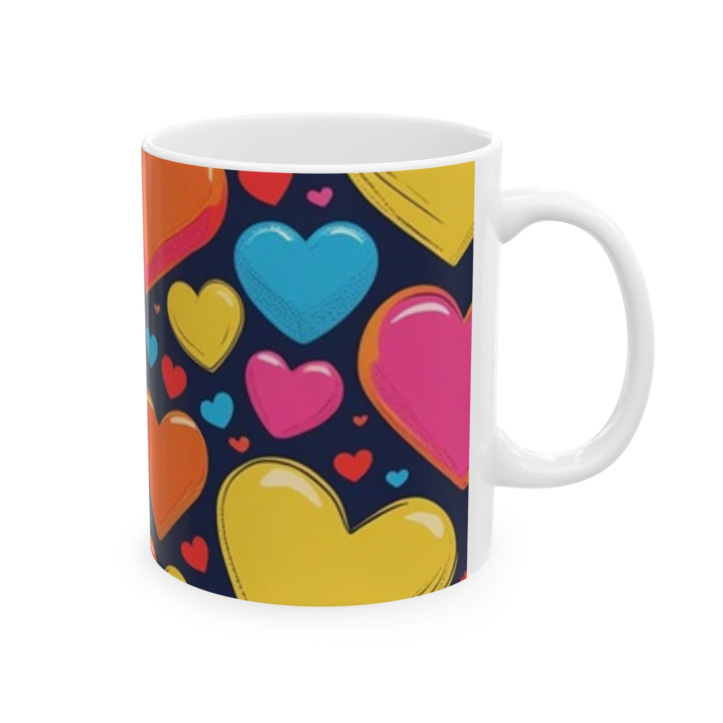 Cartoon Heart Design Ceramic Mug - Perfect for Valentine's Day, Gift Idea for Friends, Home Decor, Coffee Lover's Delight
