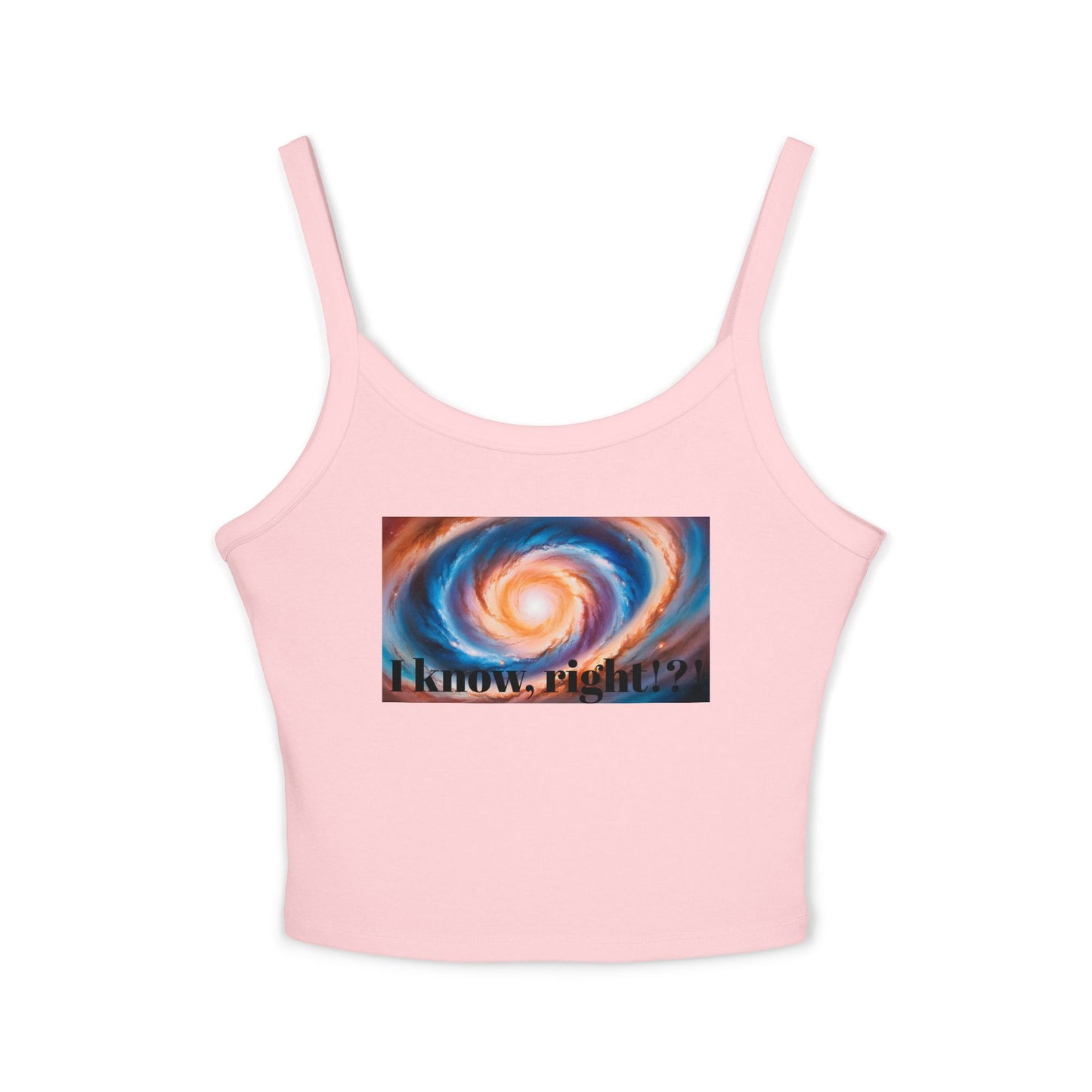 Galactic Vibes Women's Spaghetti Strap Tank Top, Casual Summer Wear, Fashionable Gift for Space Lovers, Perfect for Festivals, Lounge