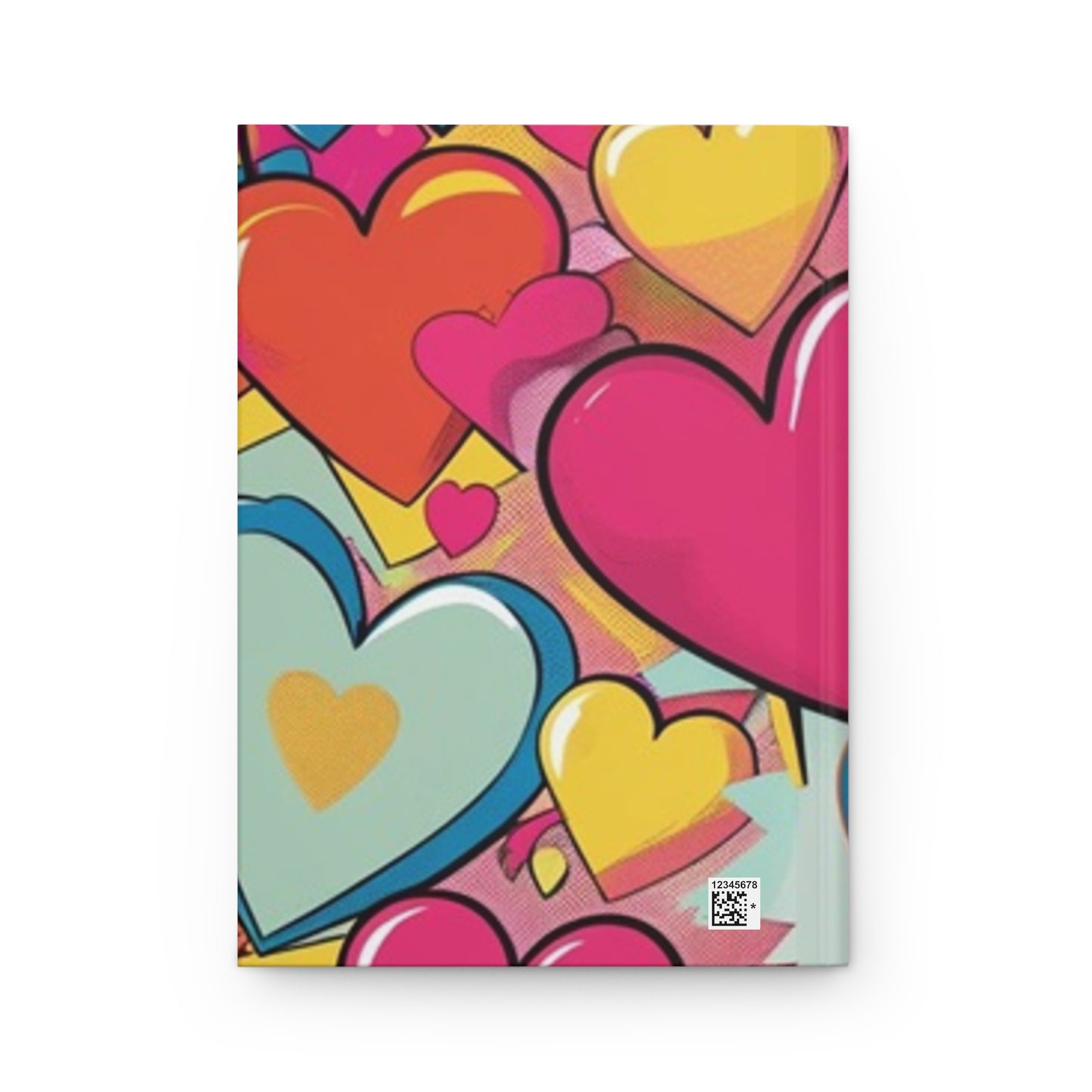 Cookie Cutter Heart Pattern Hardcover Journal - Cute Notebook for Writing, Gift for Teens, Valentine's, Art Journal, School Supplies