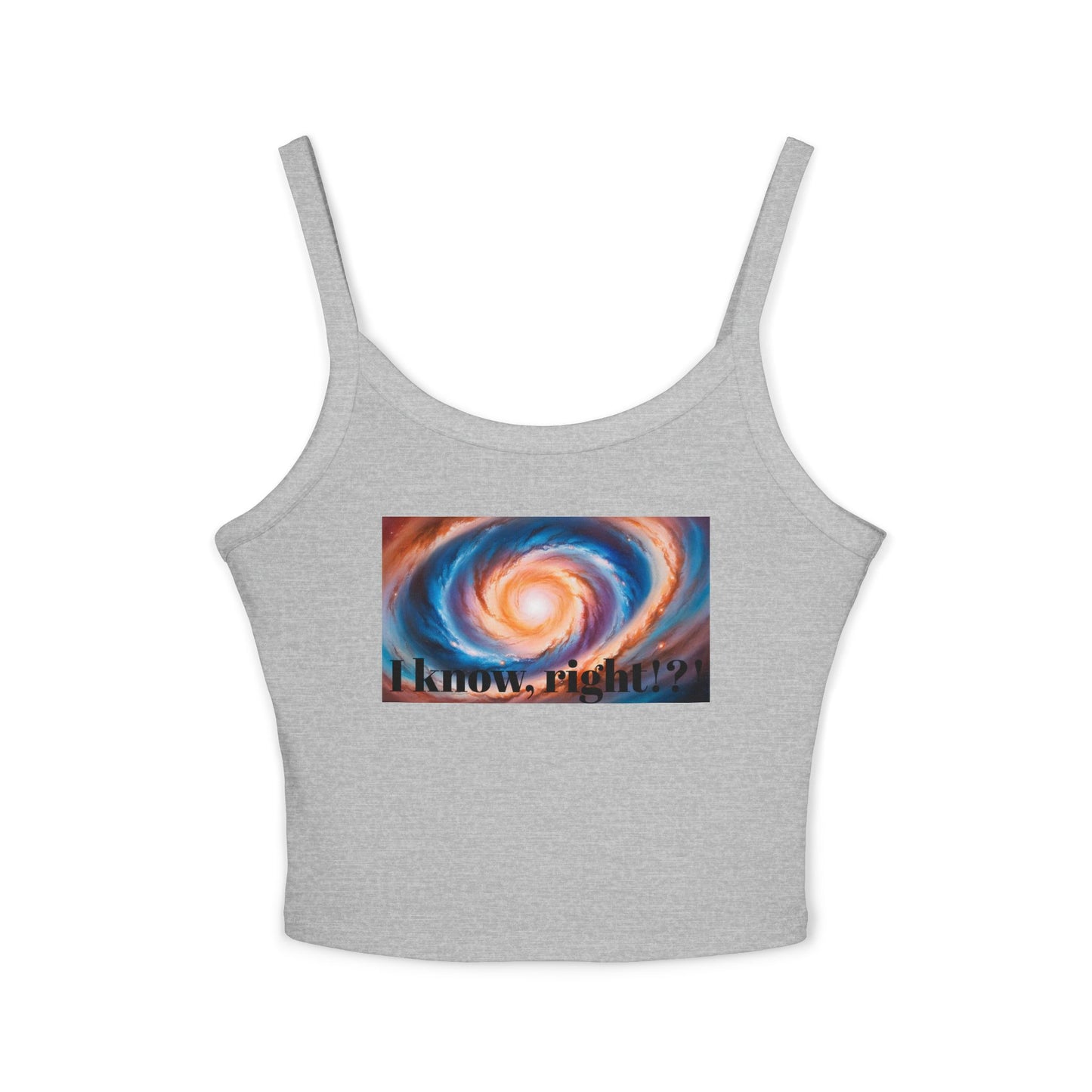 Galactic Vibes Women's Spaghetti Strap Tank Top, Casual Summer Wear, Fashionable Gift for Space Lovers, Perfect for Festivals, Lounge