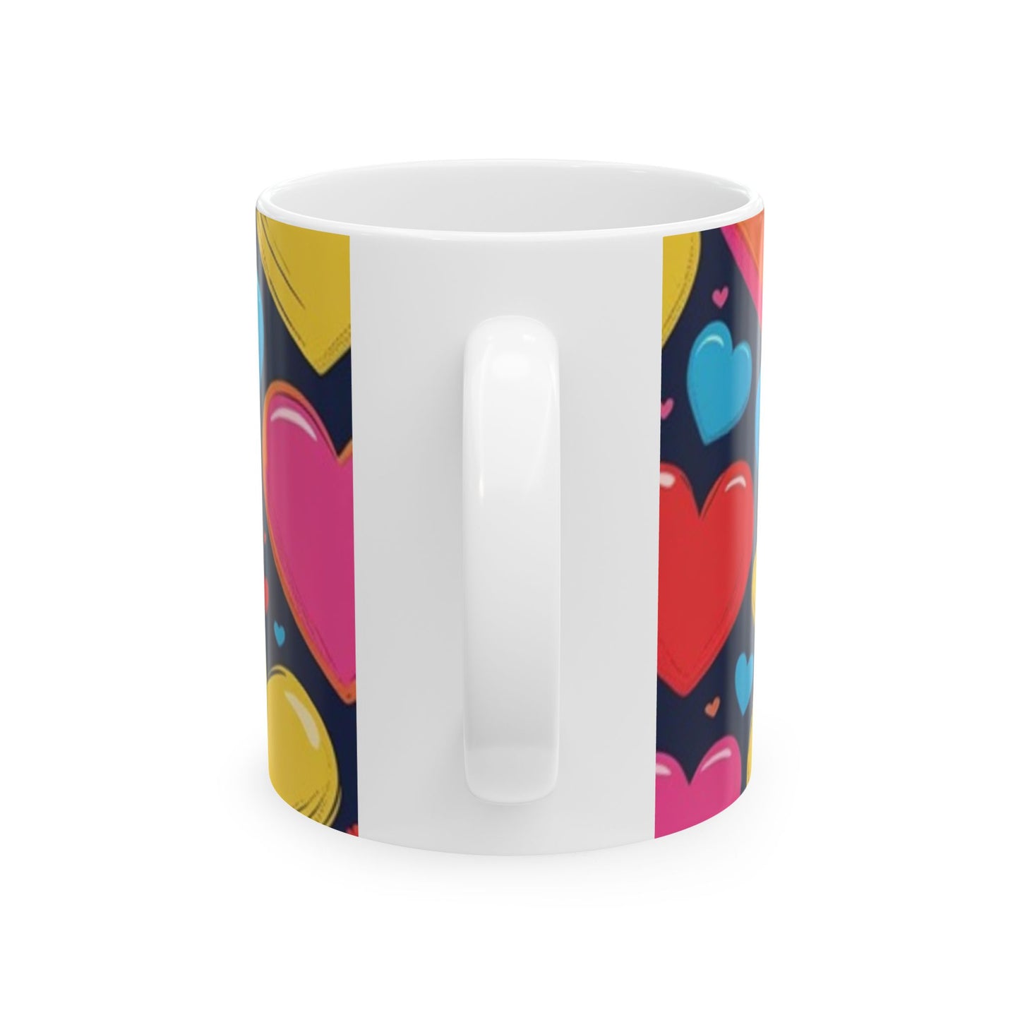 Cartoon Heart Design Ceramic Mug - Perfect for Valentine's Day, Gift Idea for Friends, Home Decor, Coffee Lover's Delight