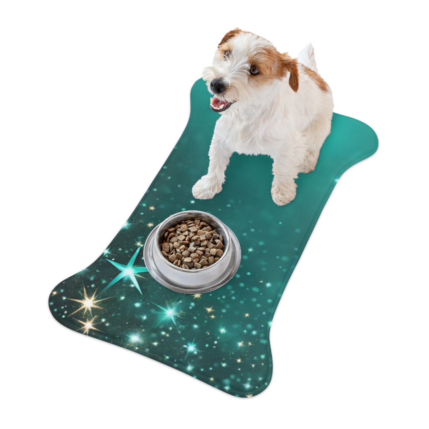 Starfilled Night Pet Feeding Mat - Non-Slip & Stylish Design for Dogs and Cats