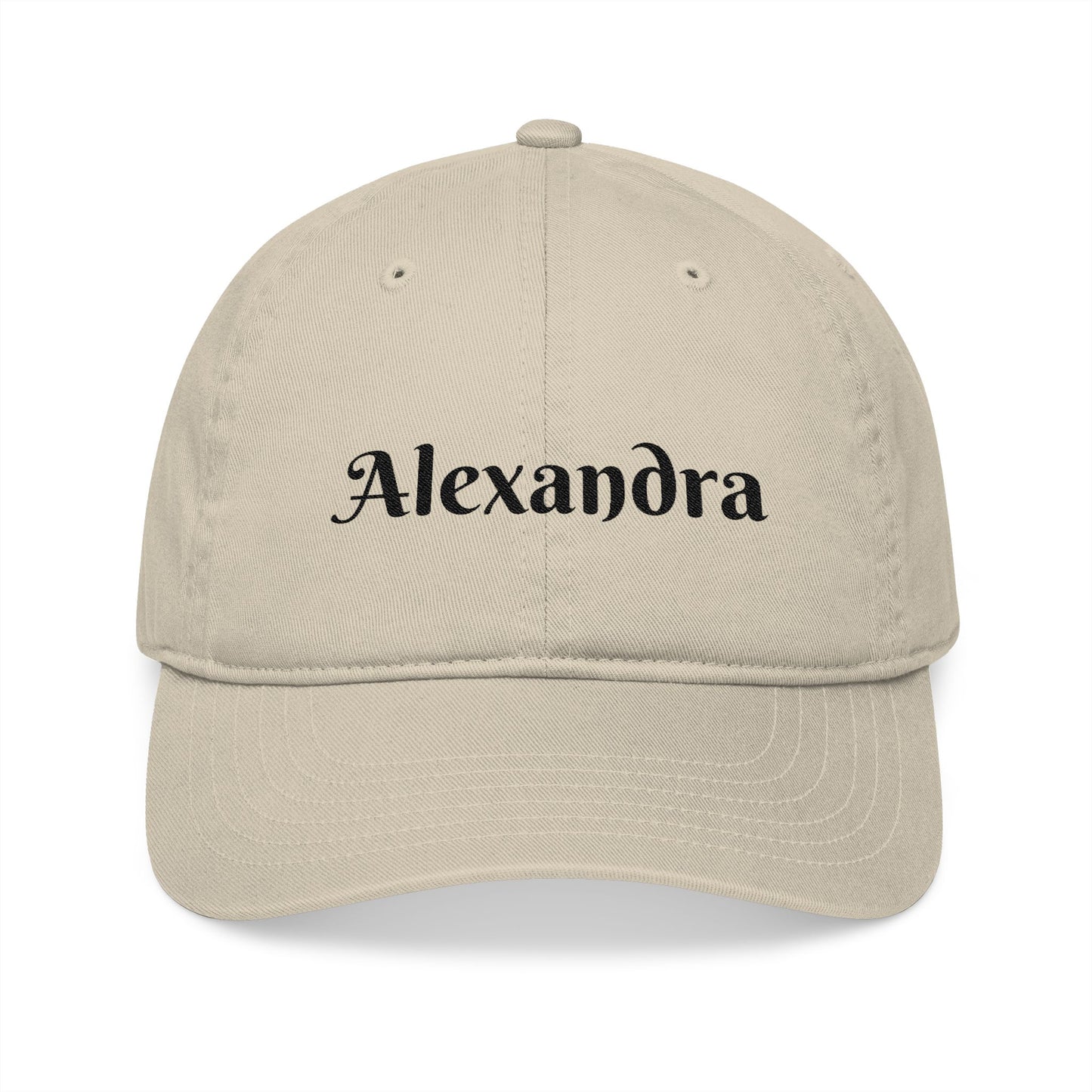 Alexandra Organic Baseball Cap, Custom Embroidery Hat, Eco-Friendly Gift, Casual Wear, Accessory