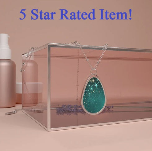 Starfilled Night Oval Necklace - Celestial Jewelry