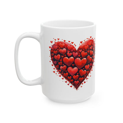 Big Heart Design Ceramic Mug - Perfect for Valentine's Day, Gift Idea for Friends, Home Decor, Coffee Lover's Delight