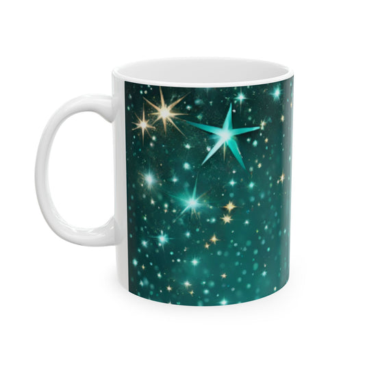 Starfilled Night Ceramic Mug - 11oz & 15oz, Perfect for Cozy Moments