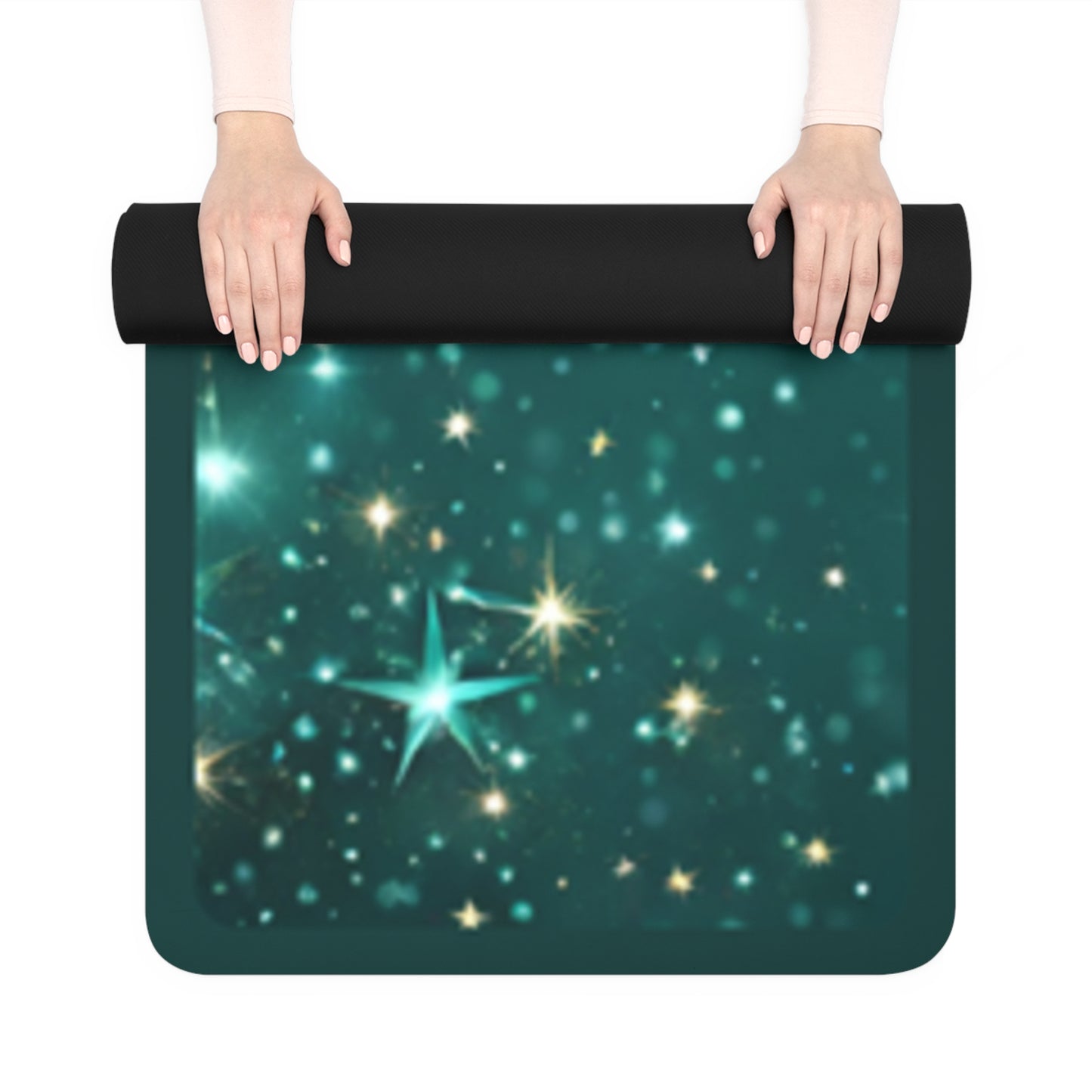 Starfilled Night Rubber Yoga Mat: Non-Slip Fitness Mat for Relaxation and Exercise