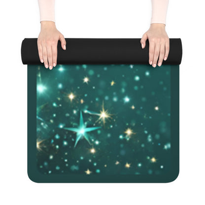 Starfilled Night Rubber Yoga Mat: Non-Slip Fitness Mat for Relaxation and Exercise