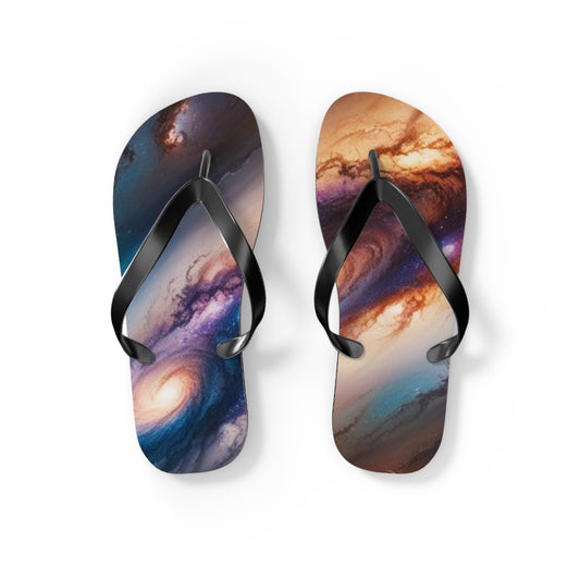 Galactic Design Flip Flops - Summer Sandals for Beach, Vacation, Pool, Graphic Footwear, Unique Gift for Relaxation