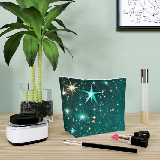 Starfilled Night Cotton Cosmetic Bag - Stars & Sparkle Design