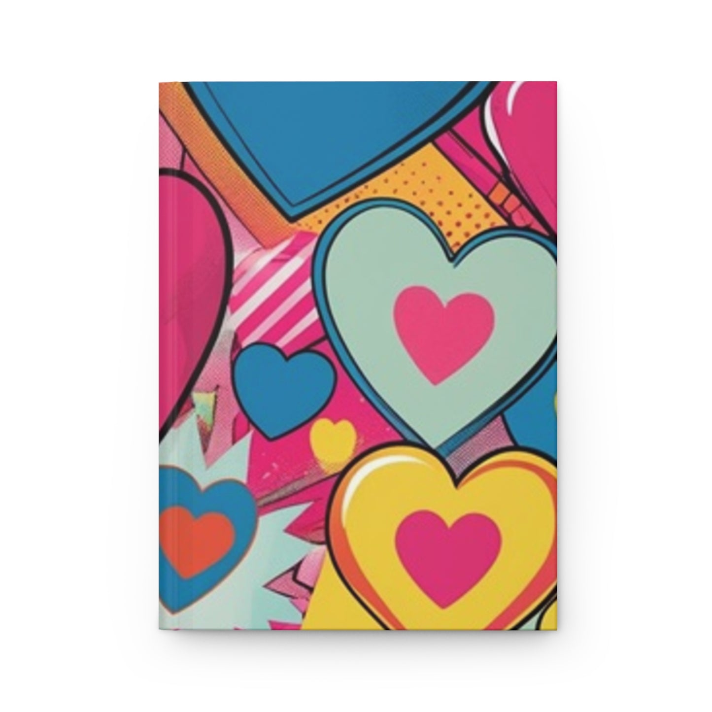 Cookie Cutter Heart Pattern Hardcover Journal - Cute Notebook for Writing, Gift for Teens, Valentine's, Art Journal, School Supplies
