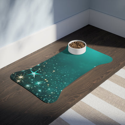 Starfilled Night Pet Feeding Mat - Non-Slip & Stylish Design for Dogs and Cats