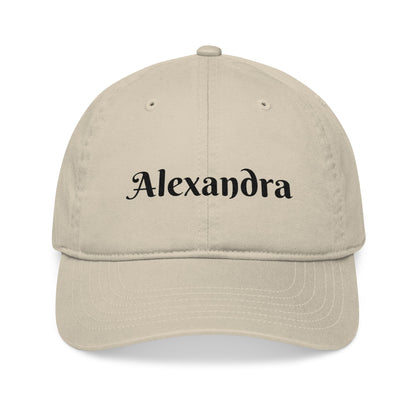 Alexandra Organic Baseball Cap, Custom Embroidery Hat, Eco-Friendly Gift, Casual Wear, Accessory