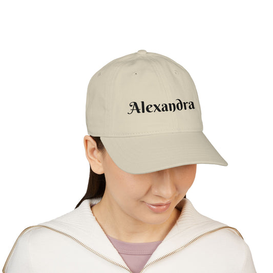 Alexandra Organic Baseball Cap, Custom Embroidery Hat, Eco-Friendly Gift, Casual Wear, Accessory