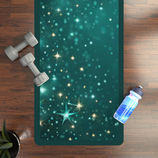 Starfilled Night Rubber Yoga Mat: Non-Slip Fitness Mat for Relaxation and Exercise