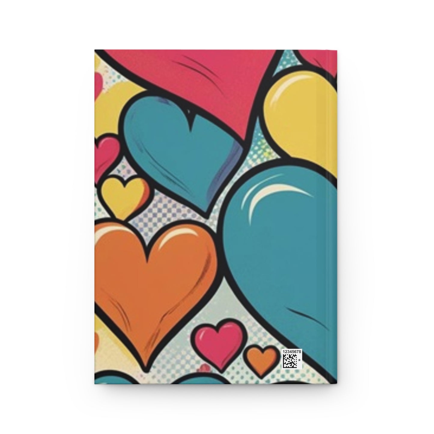 Love Hearts Pattern Hardcover Journal - Cute Notebook for Writing, Gift for Teens, Valentine's, Art Journal, School Supplies