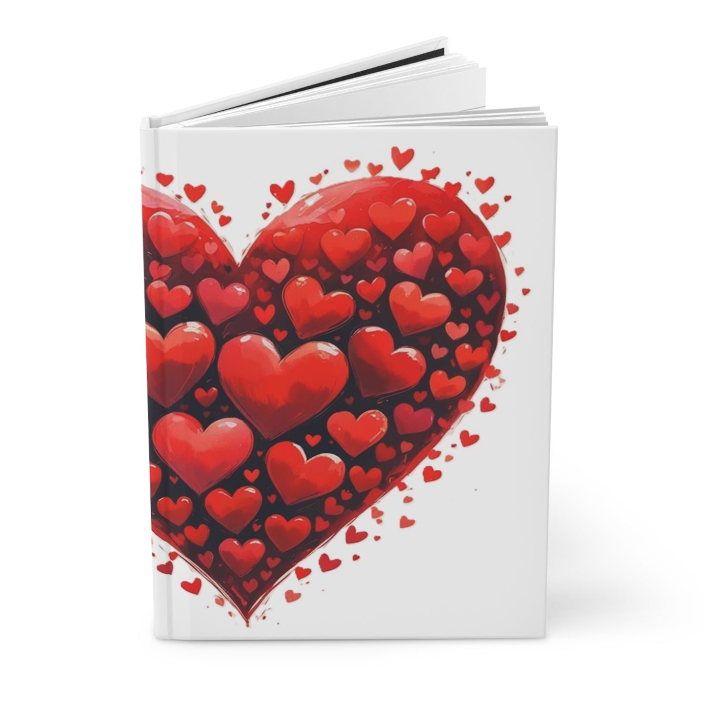 Big Heart Pattern Hardcover Journal - Cute Notebook for Writing, Gift for Teens, Valentine's, Art Journal, School Supplies