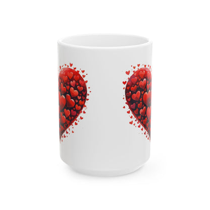 Big Heart Design Ceramic Mug - Perfect for Valentine's Day, Gift Idea for Friends, Home Decor, Coffee Lover's Delight