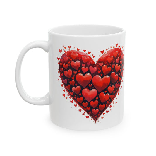 Big Heart Design Ceramic Mug - Perfect for Valentine's Day, Gift Idea for Friends, Home Decor, Coffee Lover's Delight