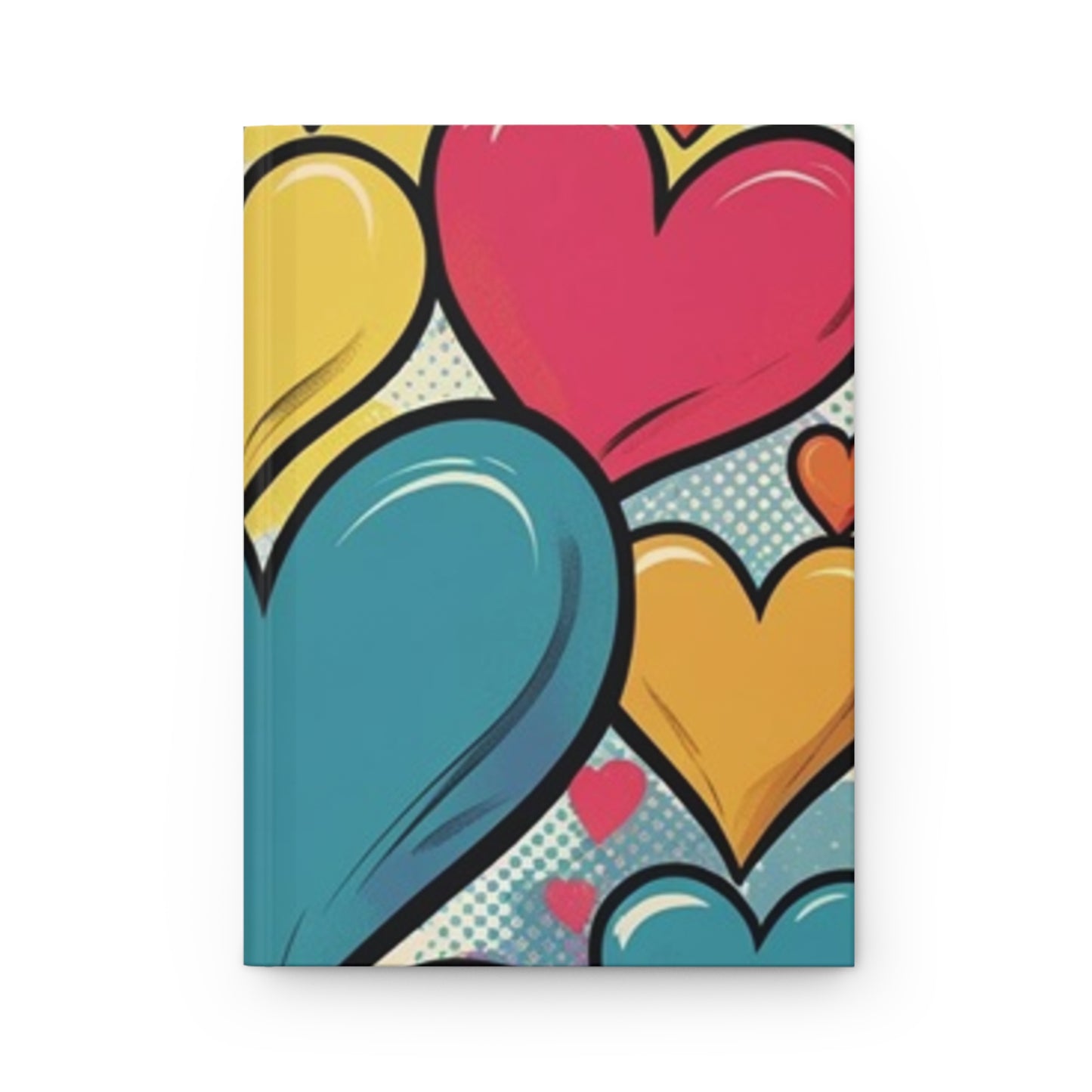 Love Hearts Pattern Hardcover Journal - Cute Notebook for Writing, Gift for Teens, Valentine's, Art Journal, School Supplies