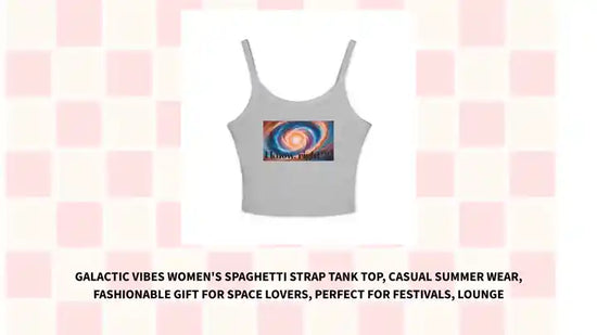 Galactic Vibes Women&#039;s Spaghetti Strap Tank Top, Casual Summer Wear, Fashionable Gift for Space Lovers, Perfect for Festivals, Lounge by@Outfy